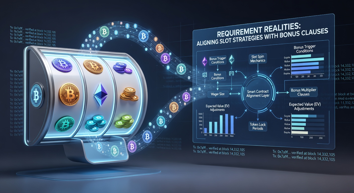 Crypto wallet interface showing bonus wagering progress on a slot game dashboard, with charts comparing strategy outcomes