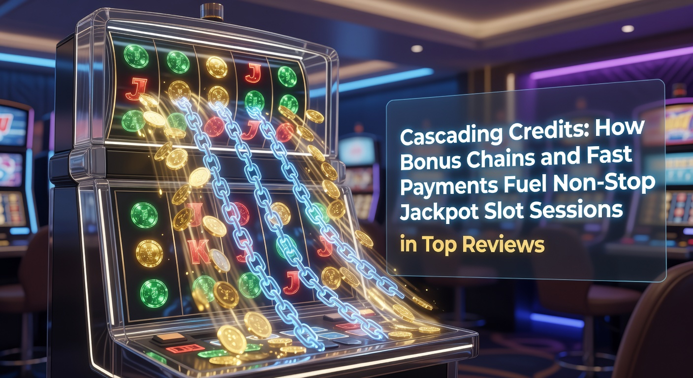 Vibrant slot reels cascading with glowing bonus symbols and credit multipliers building toward a massive jackpot display