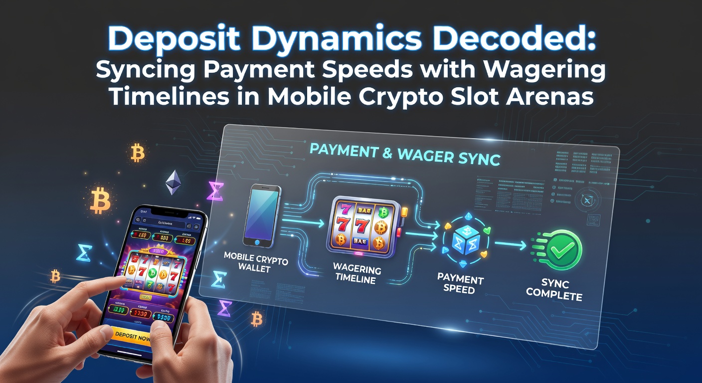 Dynamic graphic showing crypto coins flowing into a mobile slot machine screen with wagering timers ticking in the background