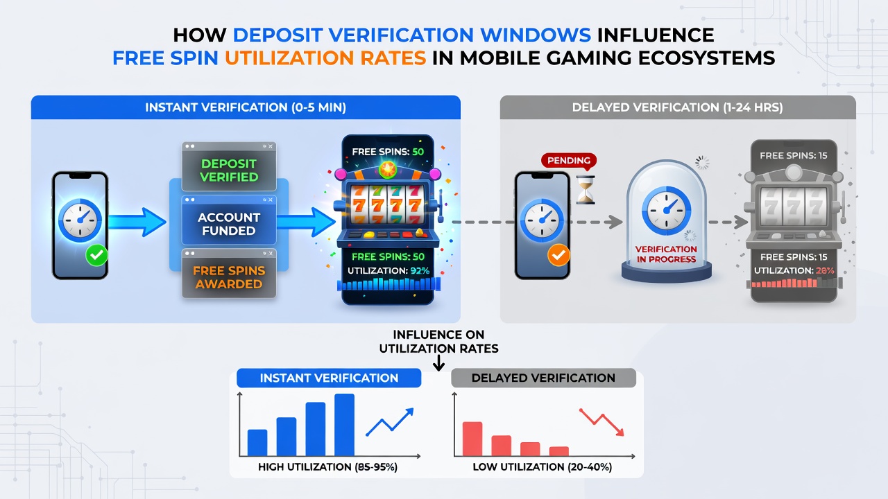 Analytics dashboard displaying free spin utilization metrics tied to deposit verification timelines