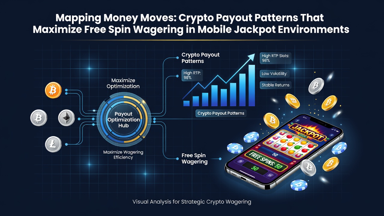 Crypto transaction flows visualized across mobile jackpot slot interfaces with payout timing indicators