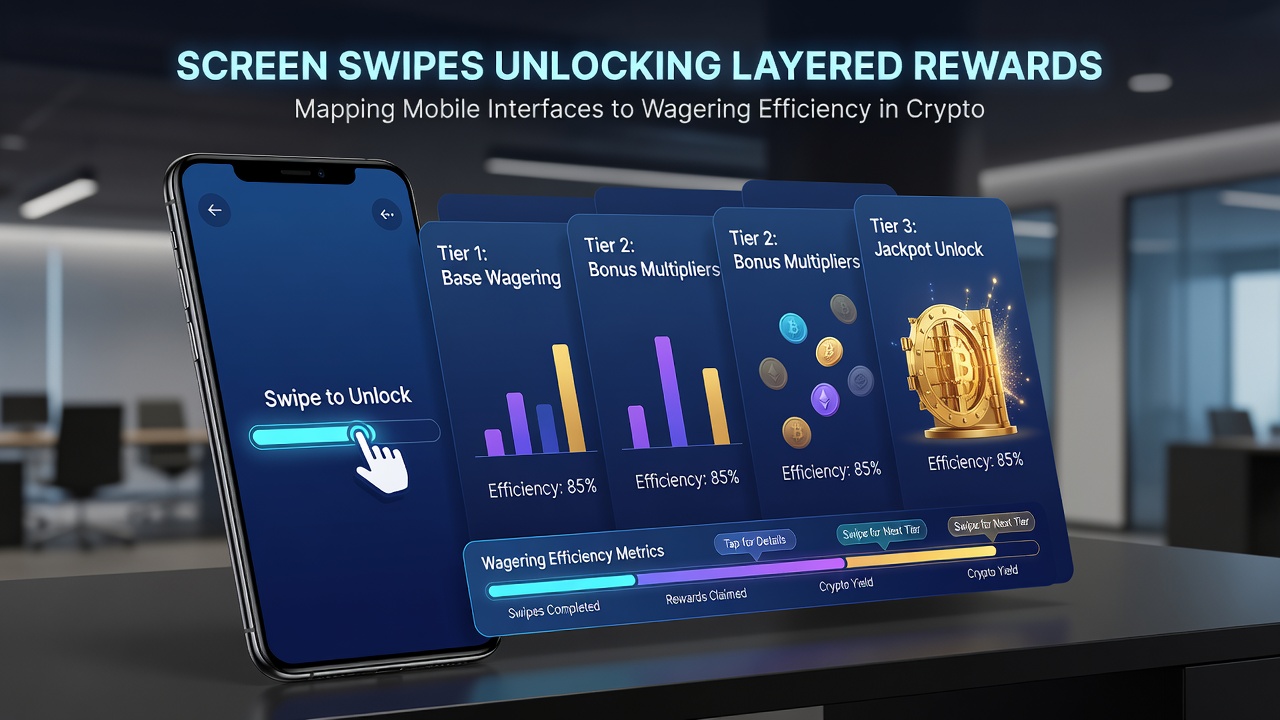 Close-up of layered reward indicators activating during a swipe action on a crypto slot mobile interface