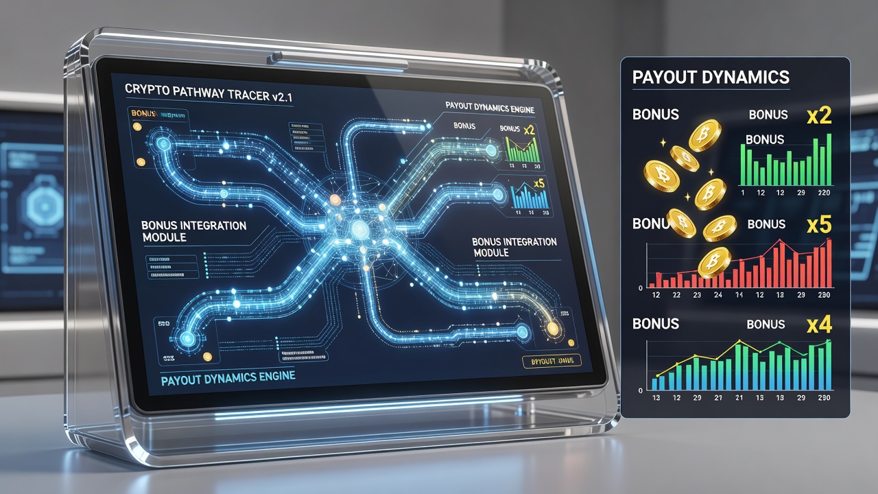 Diagram illustrating cryptocurrency flow from mobile deposit through bonus integration to final payout on blockchain ledger
